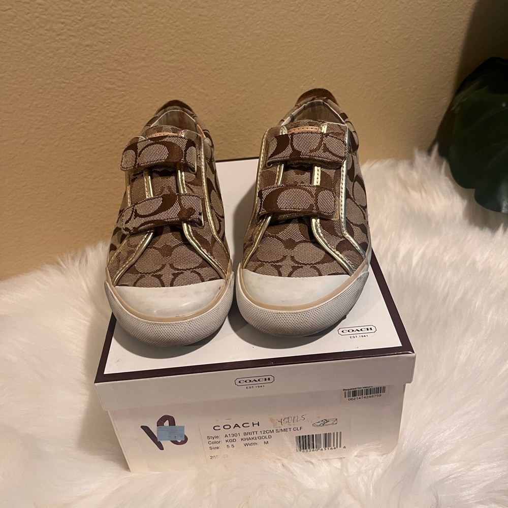 Gold Britt Coach Sneakers 5.5